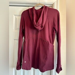 Lululemon Maroon Hooded long sleeve top, burgundy, women’s size 8